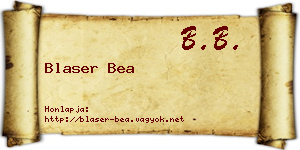 Blaser Bea névjegykártya